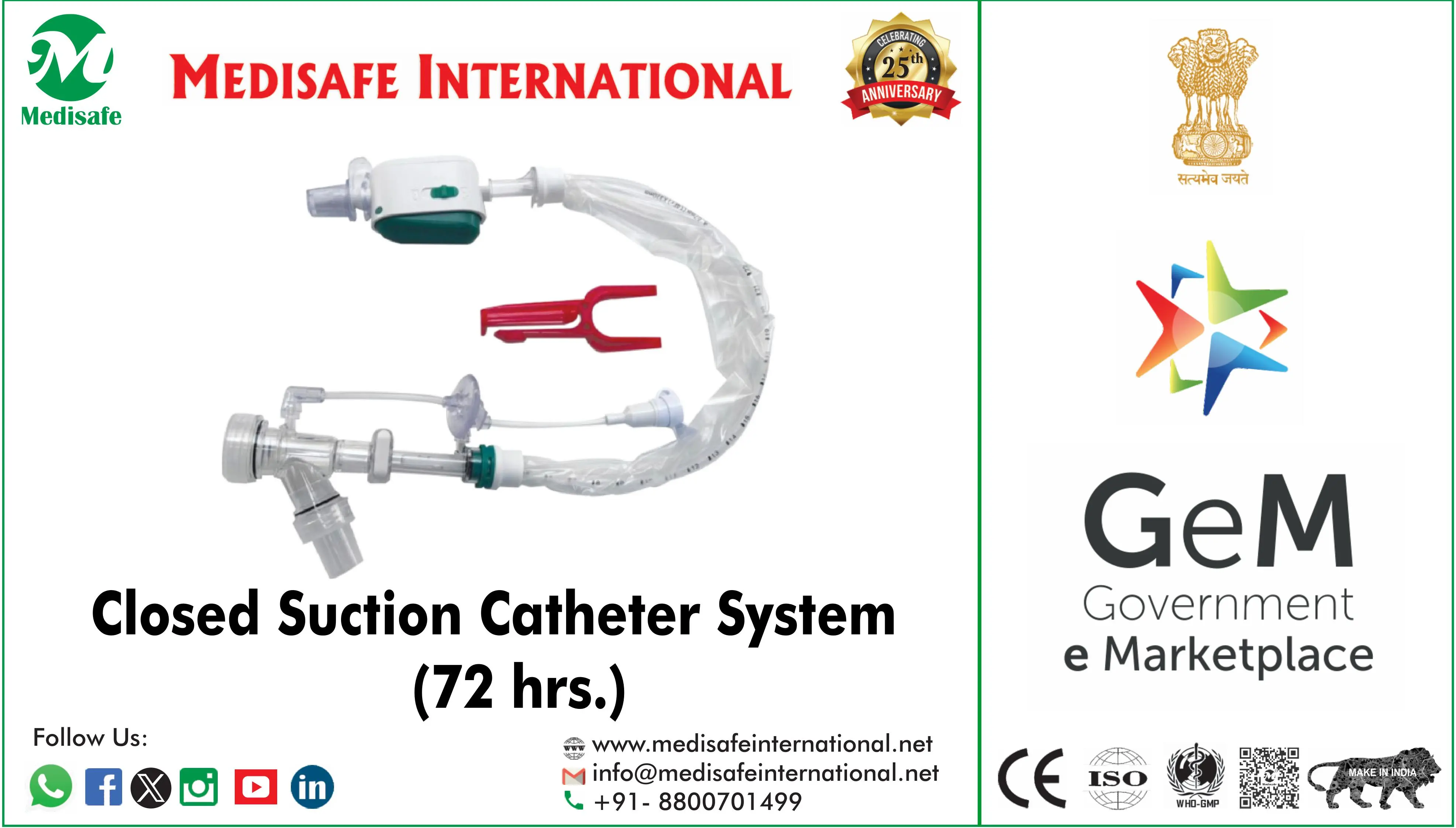 GEM ! Closed Suction catheter ! Medisafe International